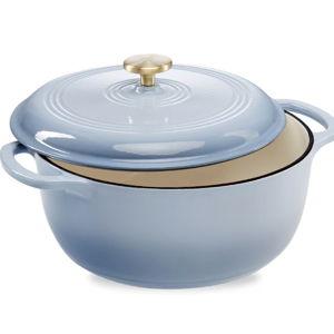 Cornflower Blue 6 Quart Enamel Cast-Iron Dutch Oven