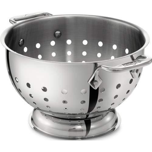 All-Clad 5605C Stainless Steel Dishwasher Safe Colander Kitchen Accessories, 5-Quart, Silver