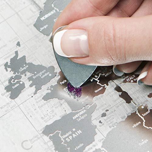 Transparent Scratch Off World Map - Premium Edition - 37.8" x 23.6" - Detailed Rewritable Places I've Been Travel Map - Printed on Flexible Plastic to Last Longer by 1DEA.me