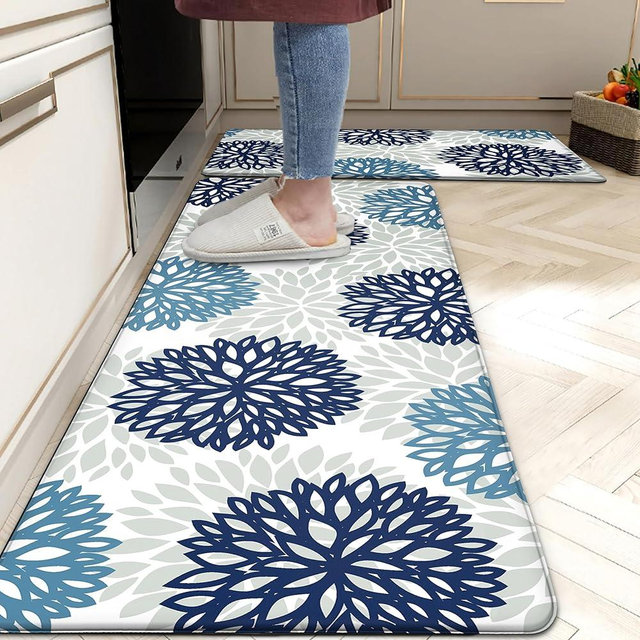 Kitchen Mats Set of 2 Cushioned Anti Fatigue Kitchen Rugs Non Slip Waterproof Kitchen Runner Memory Foam Kitchen Floor Mat Comfort Standing Mat for Sink,Office,Laundry,17.3 x 28 inch + 17.3 x 47 inch
