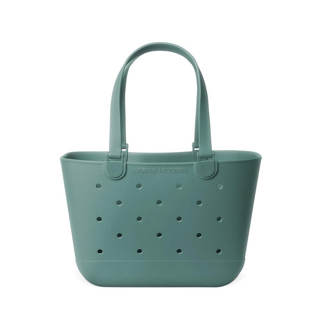 Simple Modern Large Beach Bag | Waterproof Rubber Tote with Zipper Pocket for Travel, Pool, Boat, Groceries, Sports | Getaway Bag Collection | Laguna
