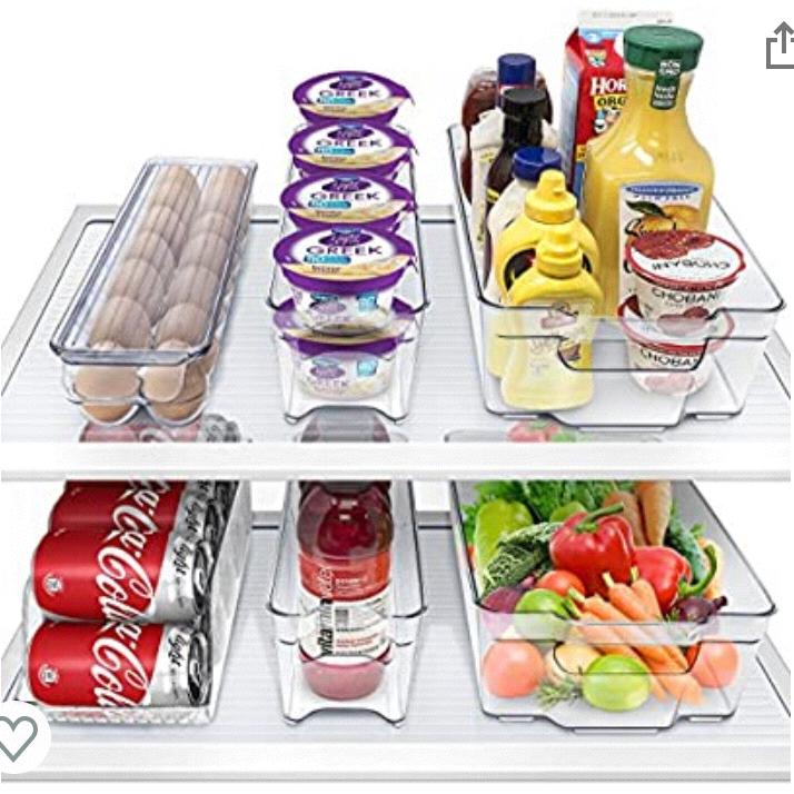 Sorbus Fridge Bins and Freezer Bins Refrigerator Organizer Stackable Food Storage Containers BPA-Free Drawer Organizers for Refrigerator Freezer and Pantry
