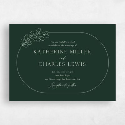 Dark Forest, Green Wedding Invitation - Groveland Landscape