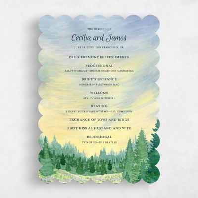 Yellow Scalloped Wedding Program - Atchison