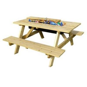 Rectangle Hardwood Cooler Picnic Table Kit - Merry Products®