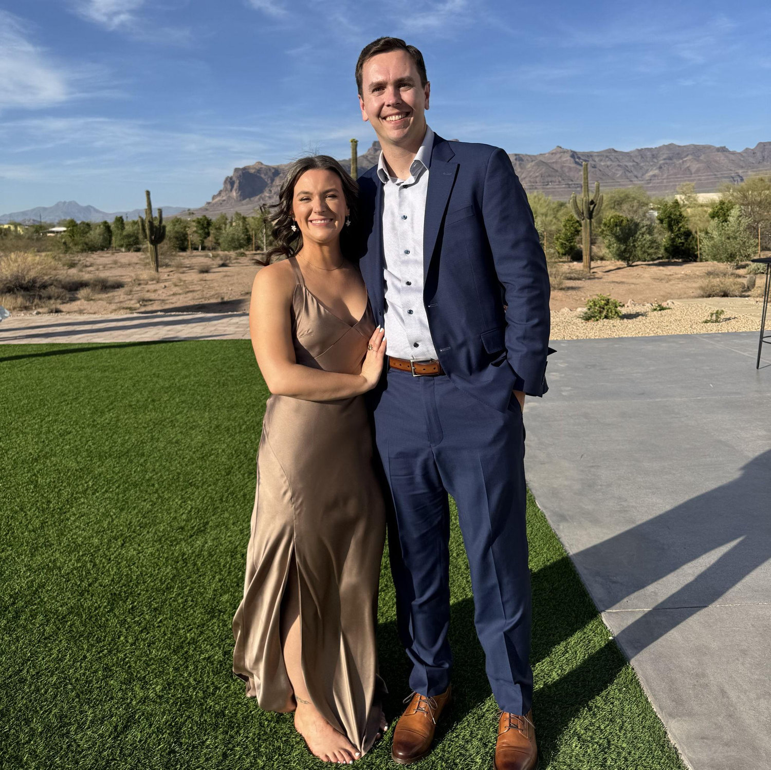 Attending our first wedding together in Arizona.