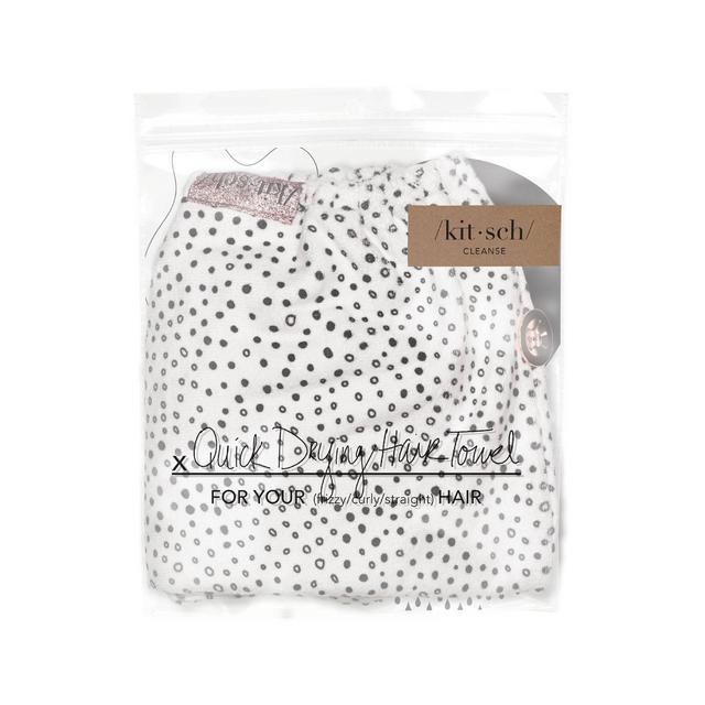 Micro Dot Hair Towel Black/White - Kitsch