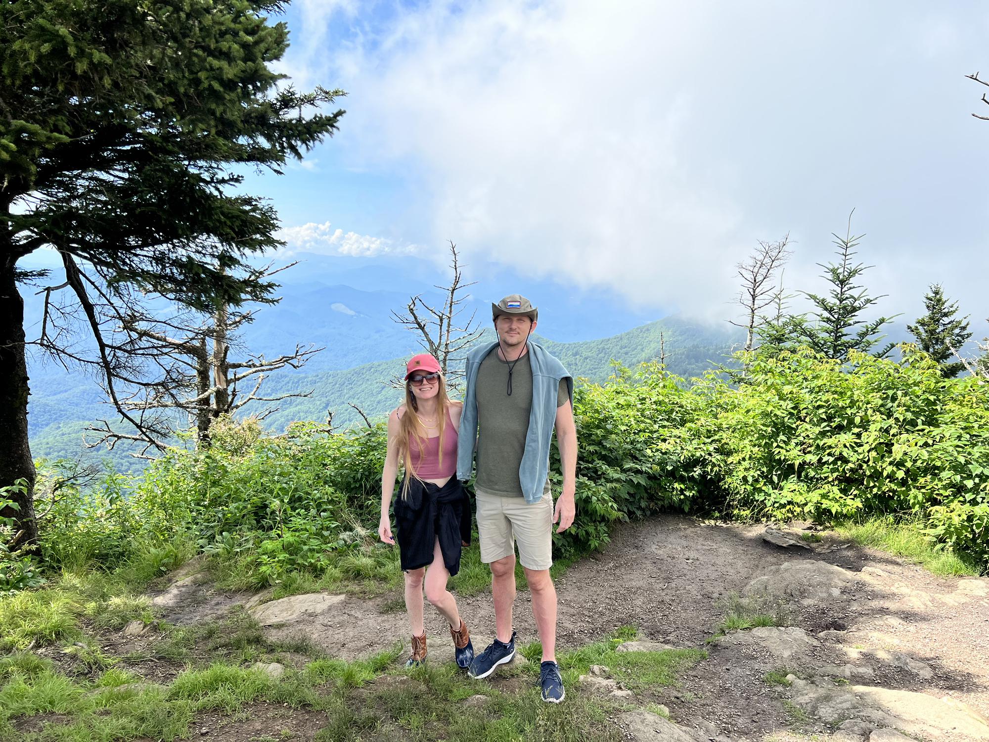 1 year engagement trip to North Carolina. Water-rock Knob, July 24, 2022!