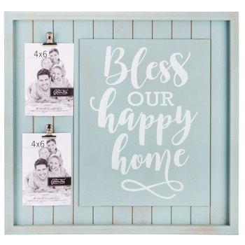 Bless Our Happy Home Wood Collage Wall Frame