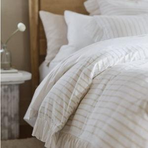 Organic Cotton Spa Sateen Ruffled Duvet Cover