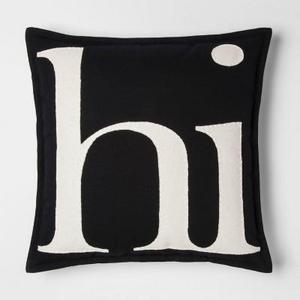 Hi Black Square Throw Pillow - Project 62™