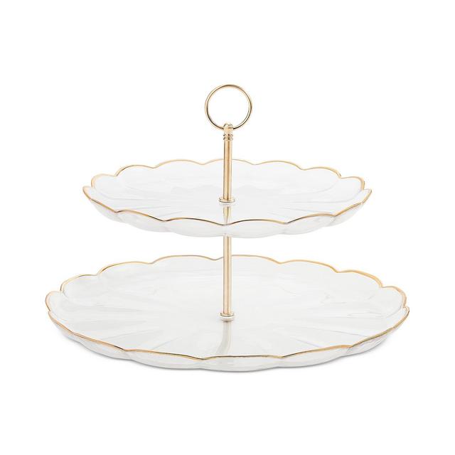 Martha Stewart Collection 2-Tiered Server with Gold Edge, Created for Macy's