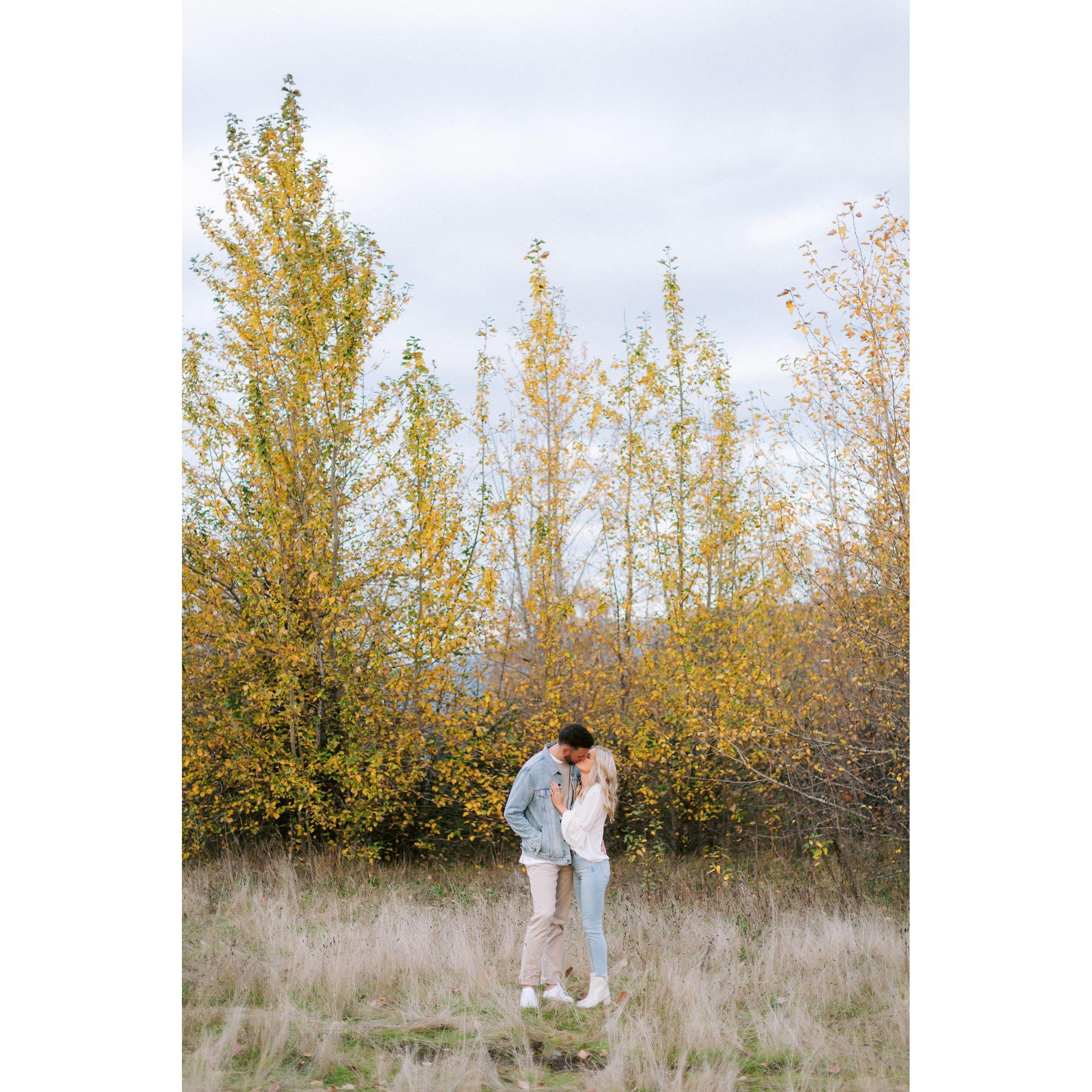 Engagement photo along the Gorge in Portland, OR