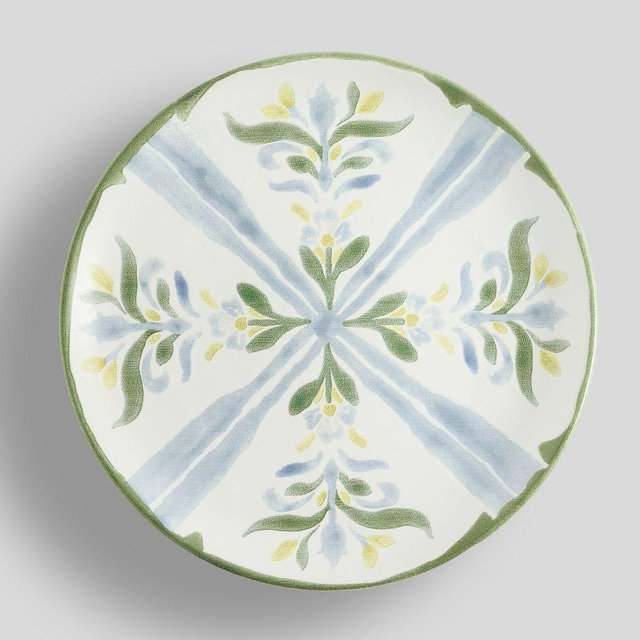 Chambray Tile Stoneware Salad Plates, Set of 4 - Chambray Multi