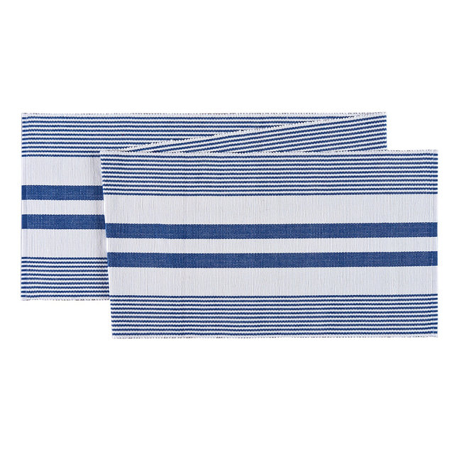 C&F Home Classic Blue & White Stripe Handwoven Table Runner 13" x 72"