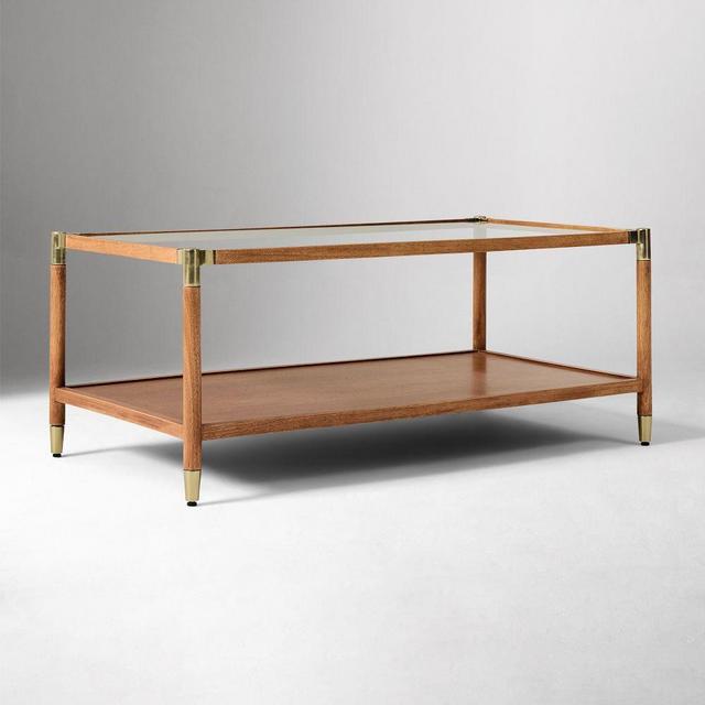 Arnet 40" Coffee Table, Glass, Sienna