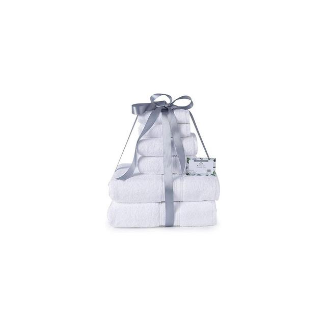 Noble House Ultra Soft 100% Cotton Extra Heavy Hotel & Spa Feel 6pc Bath Towel Set Bathroom 2 Bath Towels 2 Hand Towels 2 Washcloths - White