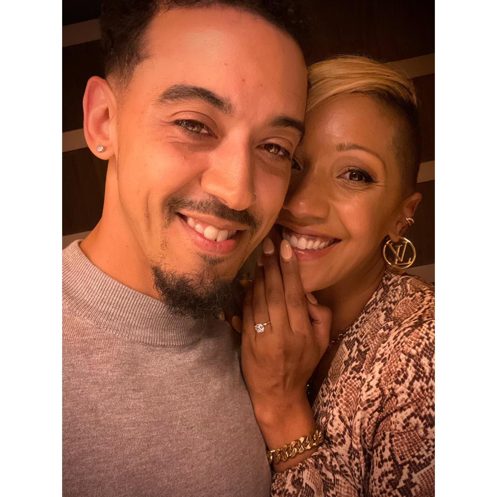 Moments after our engagement!