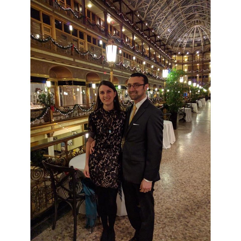 At a friend's wedding at the Cleveland Arcade in 2017