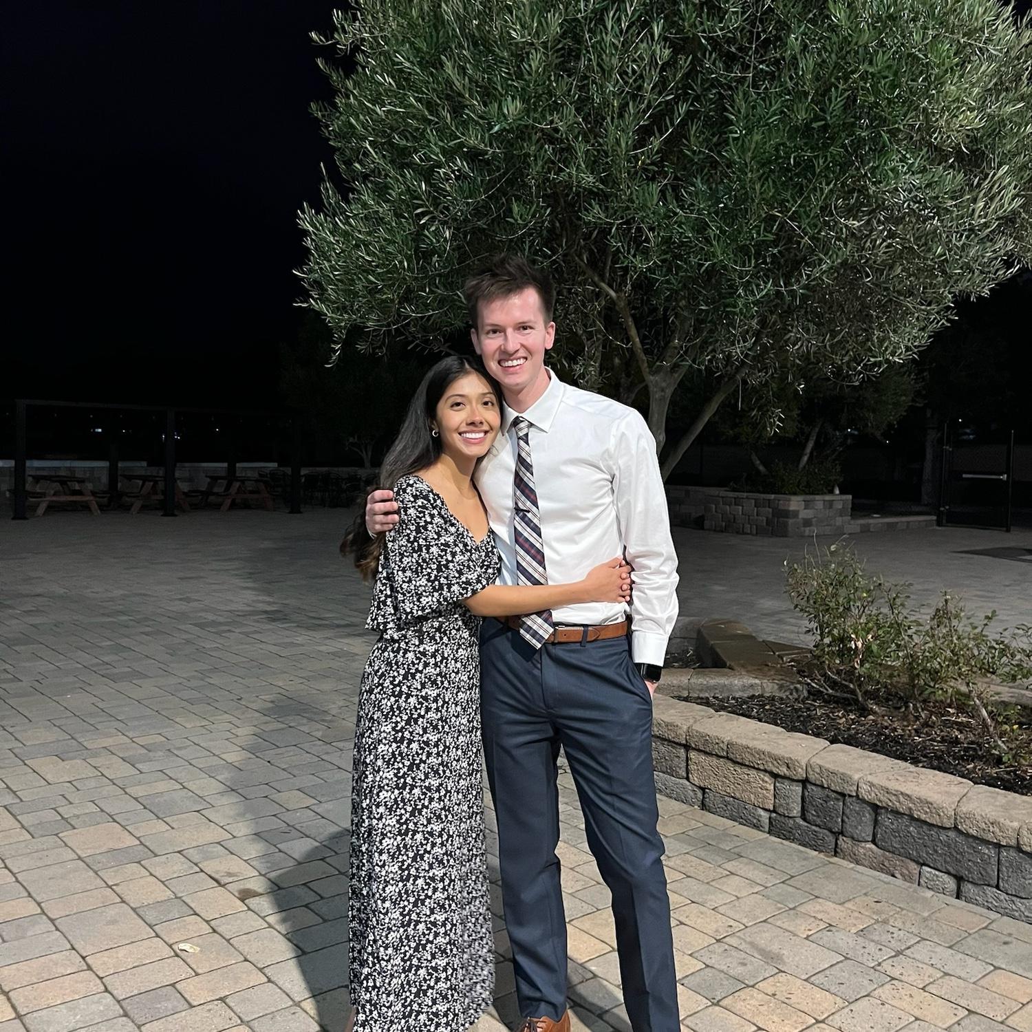 Another photo of us at a friend's wedding !