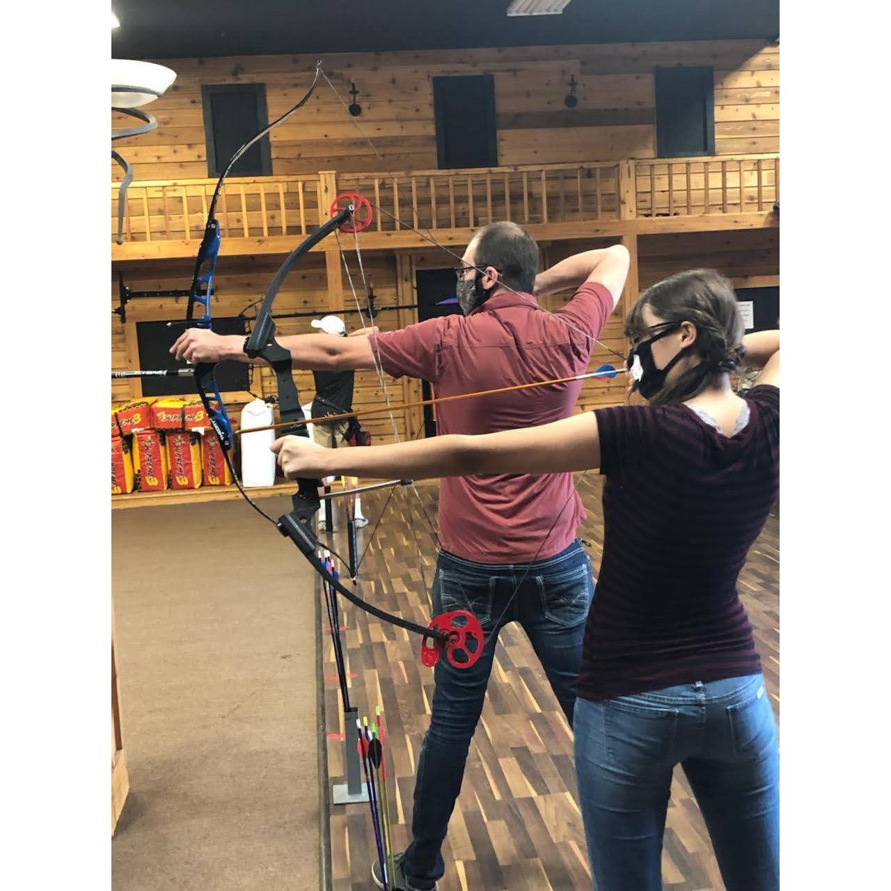 Alani is a better shot with guns (ironic, considering Josh is a ballistics engineer), but Josh is a tad better at archery
