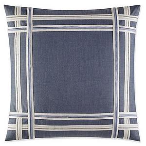Nautica® Fairwater Embroidered Tape Throw Pillow in Medium Blue