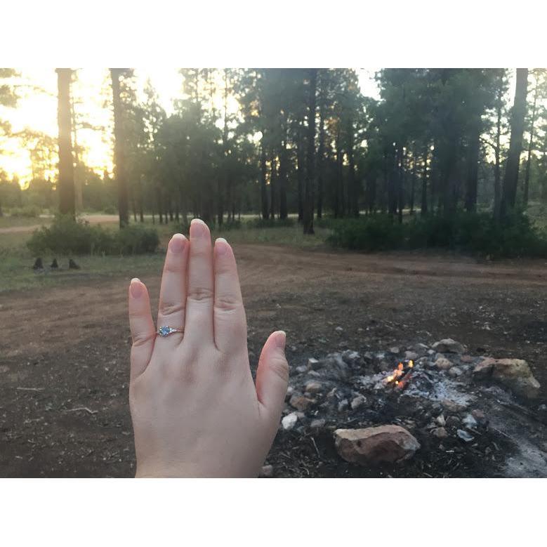 Engagement ring and campfire at the Grand Canyon!