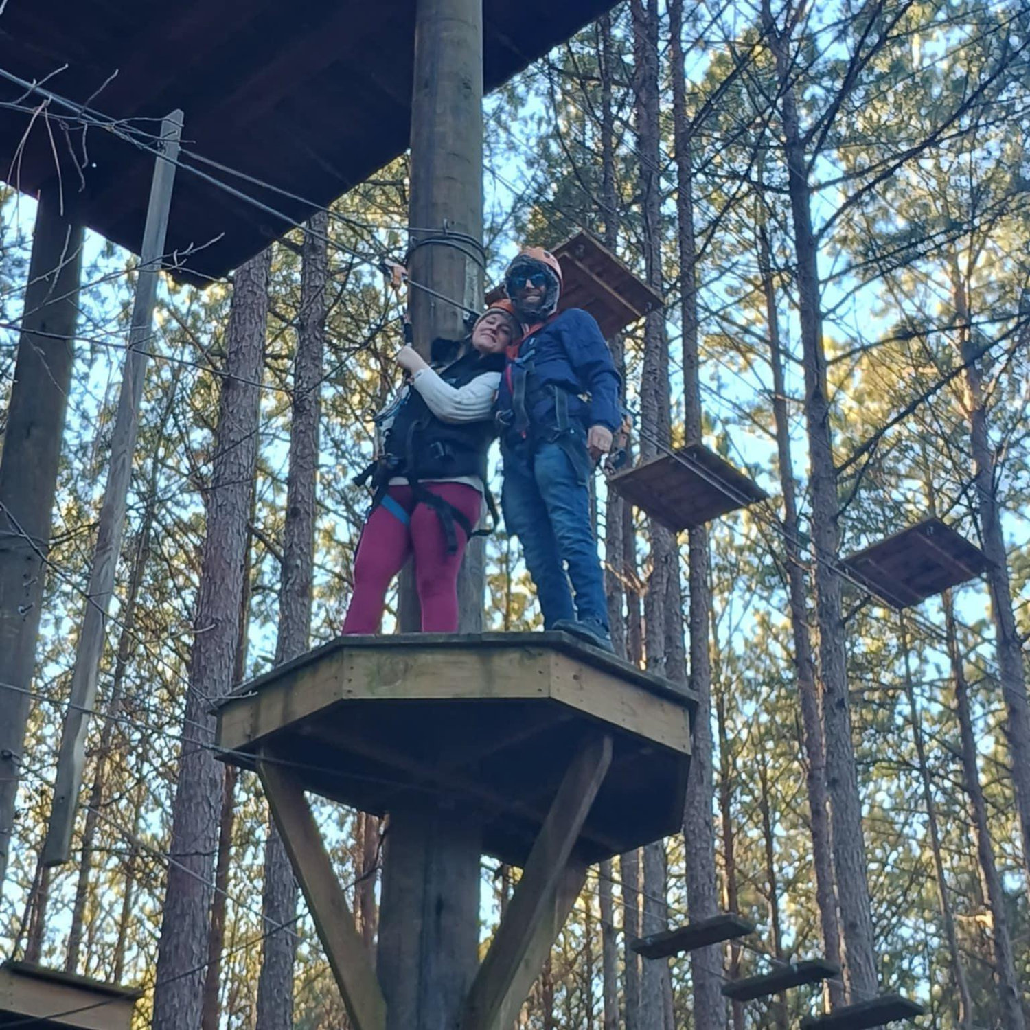 High ropes courses are a lot of fun to us and harken back to where we first met at Kinetic Heights