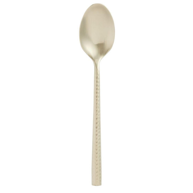 Champagne Satin Hammered Soup Spoon