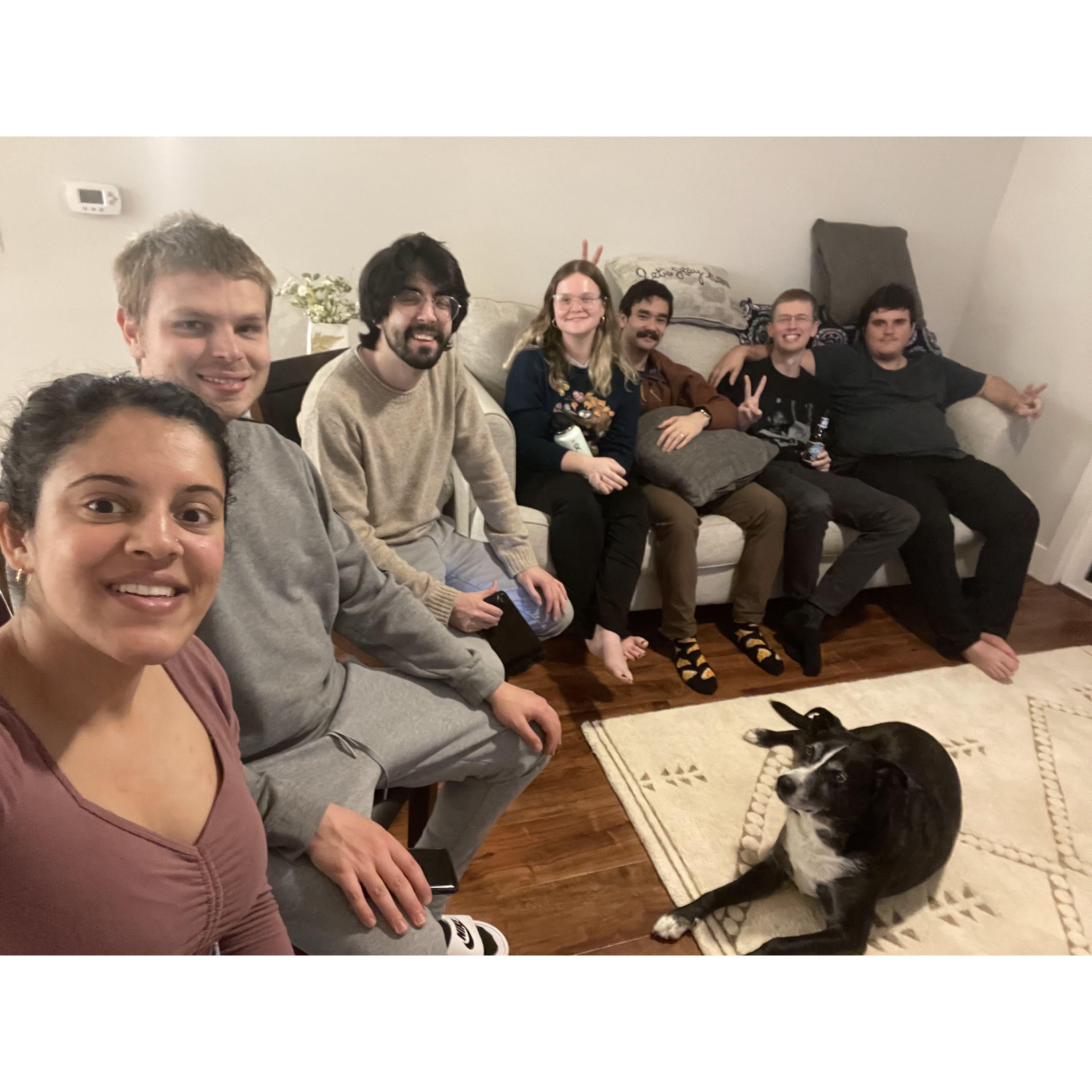 With Chris's friends (left to right): Zack, Justin & his wife Hannah, Kent, and Scott.