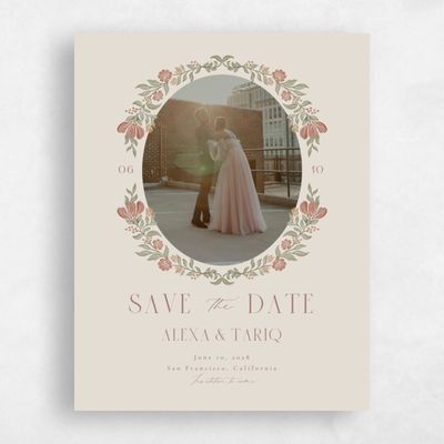 Classic Greige, Brown Wedding Save the Date - Mirelia Photo