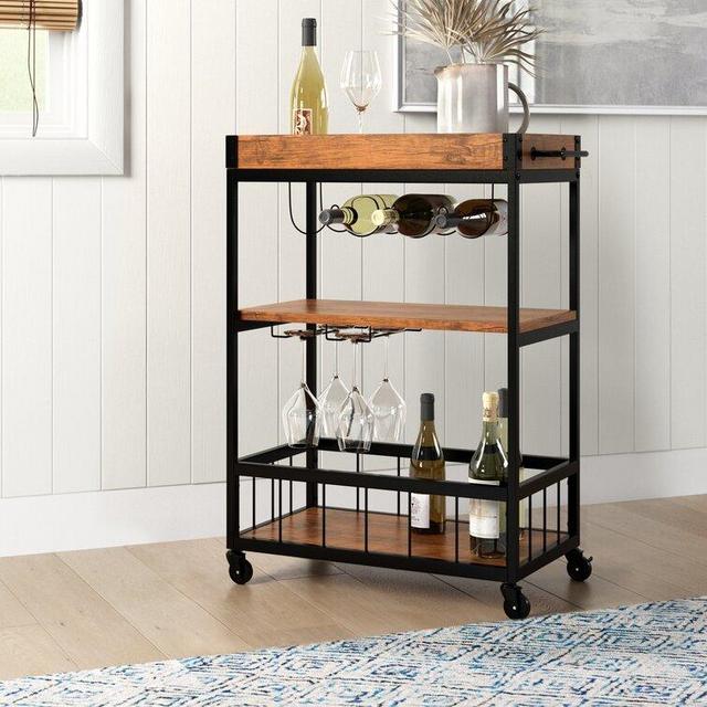 Raelynn Mobile Metal Bar Cart
