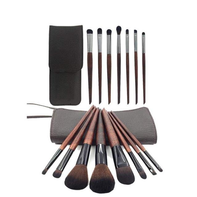 8 Imitation Ebony Wood Eye Brush Makeup Brush Set Professional Makeup Tool. 8 imitation ebony brushes and PU brush bags.