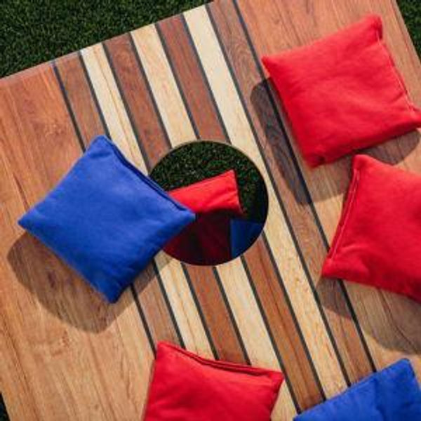 Tailgating Pros Cornhole Boards 4x2 Official Regulation Size – Wooden Design Cornhole Game Set with 8 Bean Bags, Carrying Case & Tote – Outdoor Tailgate Yard Game