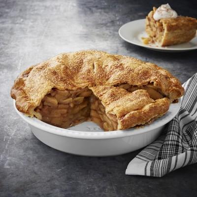 Williams Sonoma Ceramic Pie Dish with "Baked with Love" Message