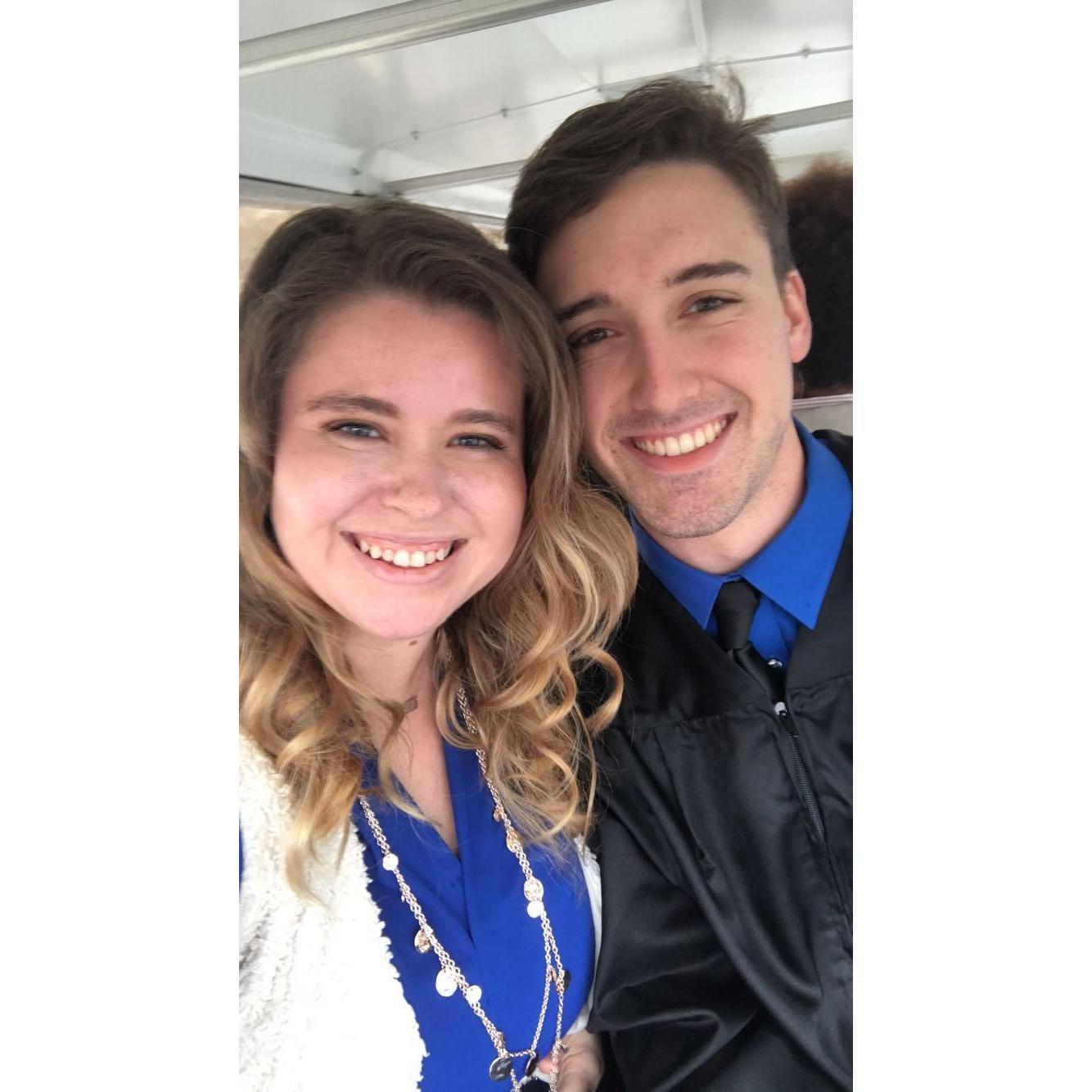 Proud girlfriend moment as John got ready to graduate college.