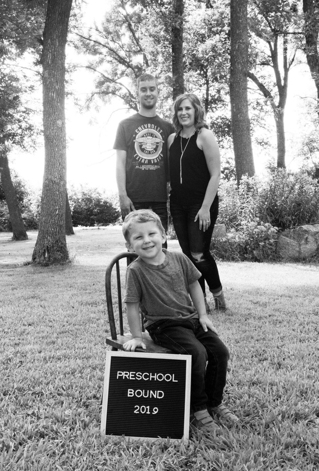 Announcement that Carson started preschool