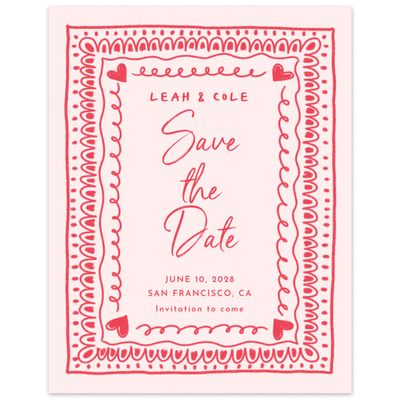 Lightest Blush, Pink Wedding Digital Save the Date - Ceres Portrait