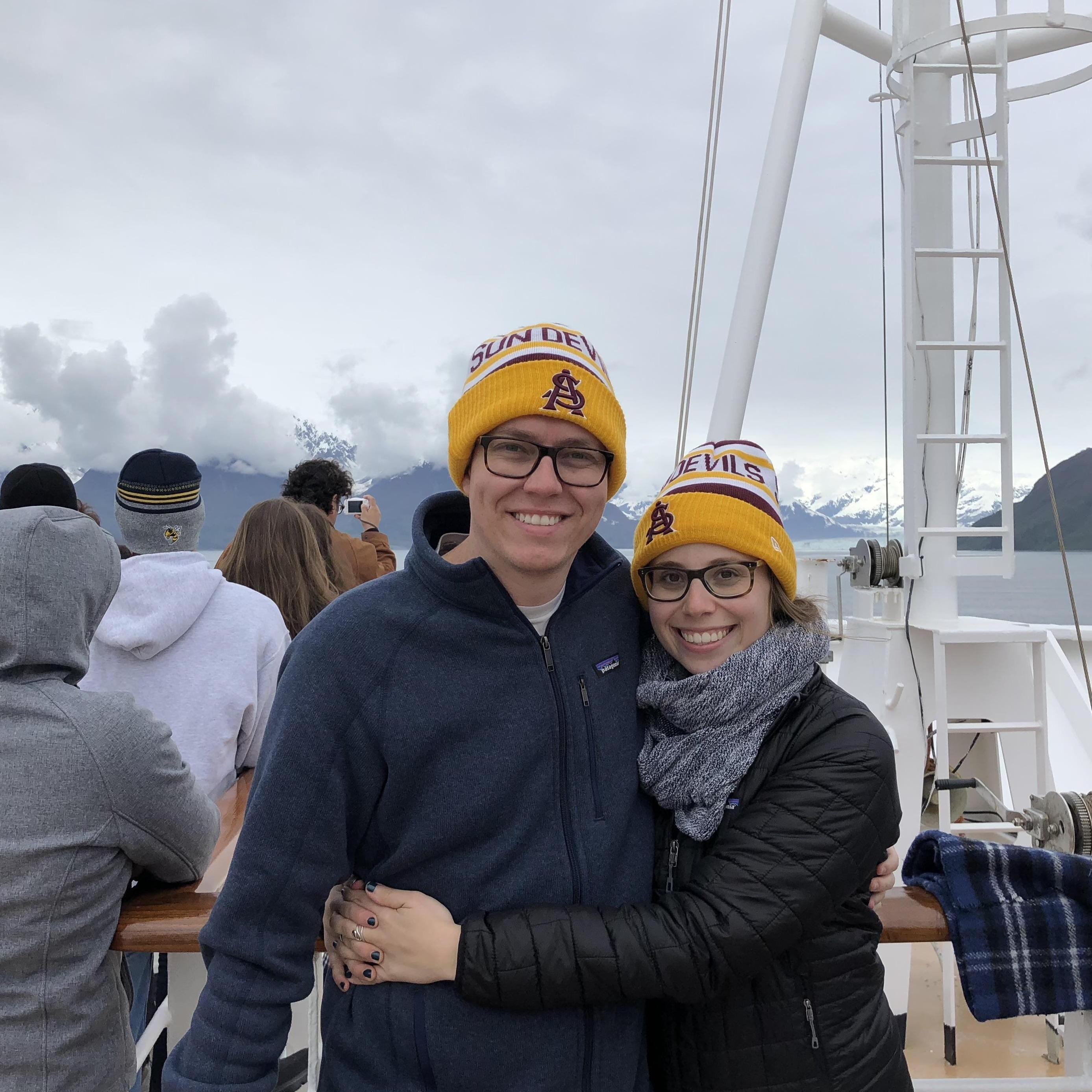 Outside a glacier in Alaska