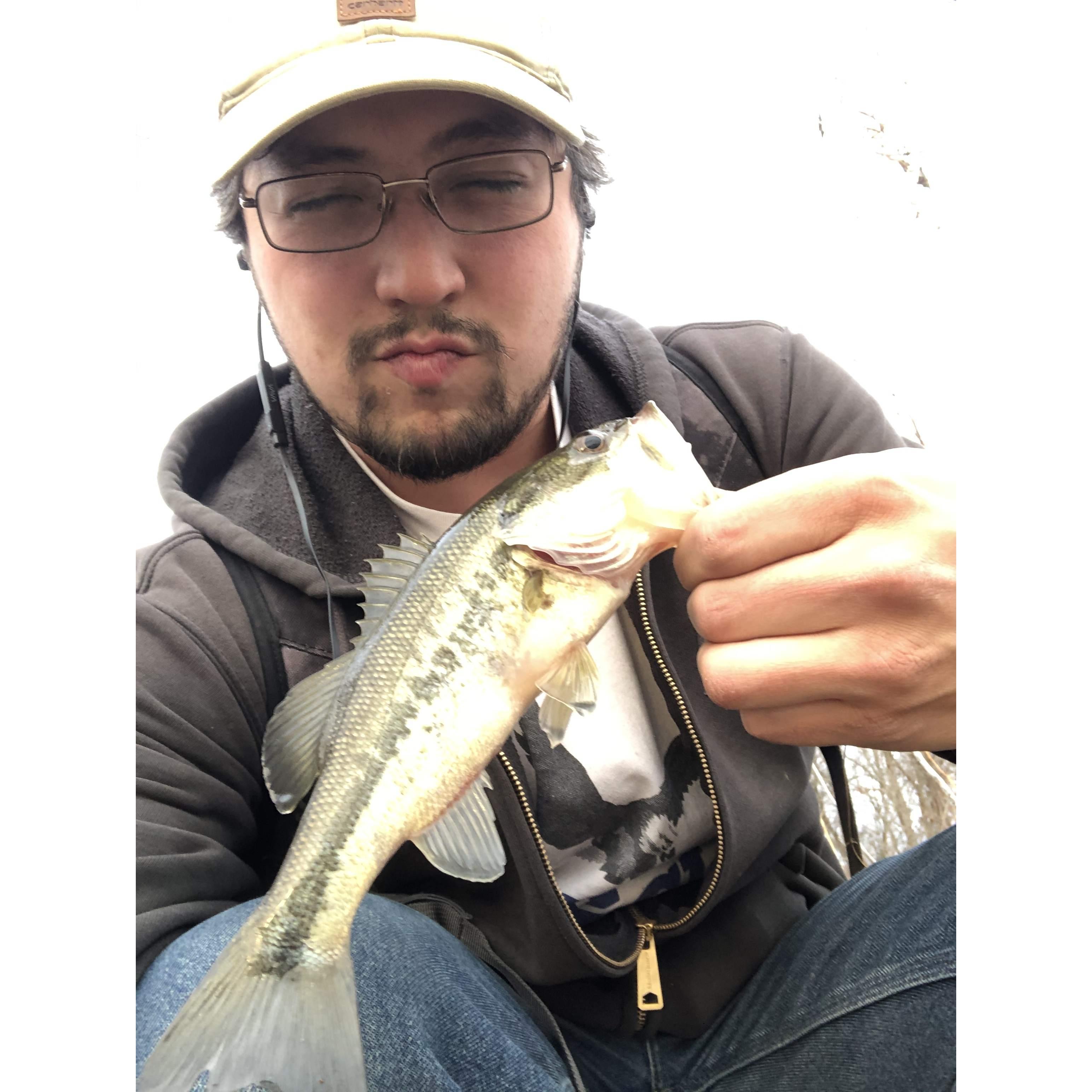 Josh sharing his catch with me on facetime ;)