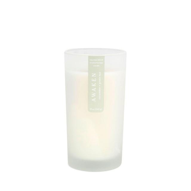 Cucumber + Green Tea Scented 12 oz. Glass Candle
