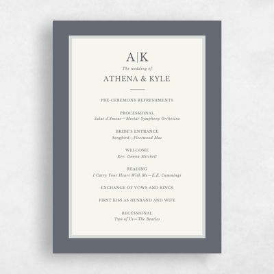 Grey Simple Wedding Program - Weyers