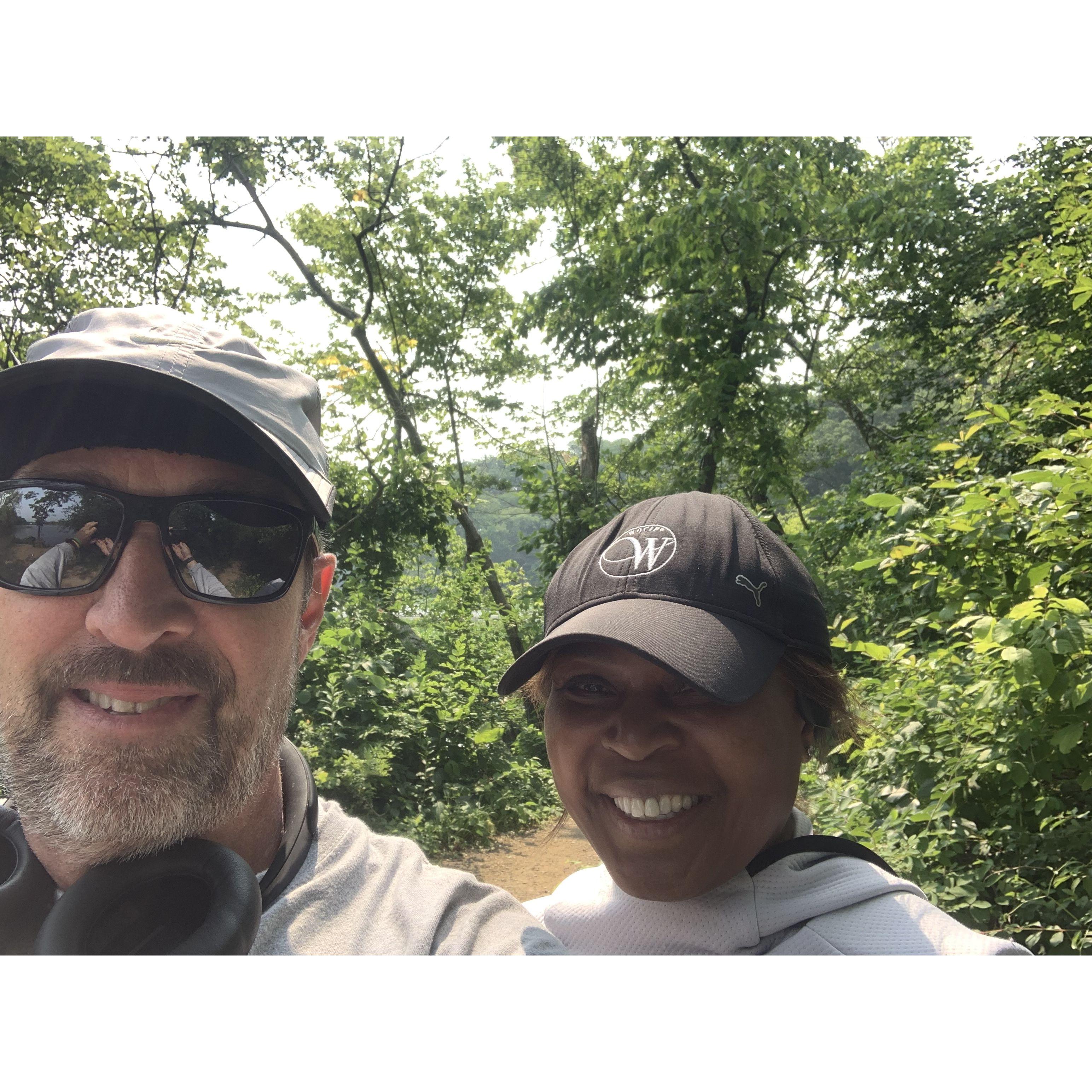 Taking on the trails together in Bordentown.