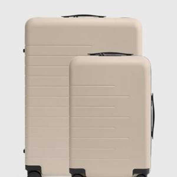 Expandable Carry-On & Large Check-In Suitcase Bundle in Tan