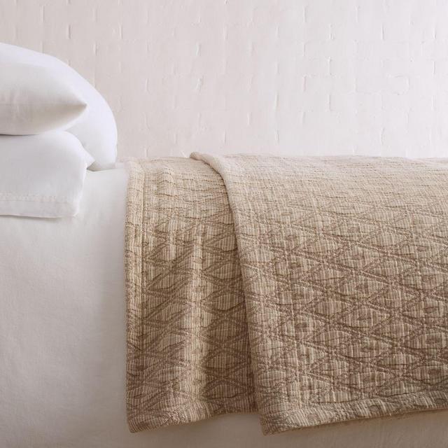 Woven Diamond Blanket, Full/Queen, Natural