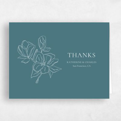 Grayed Teal, Grey Wedding Thank You - Ahlers Landscape