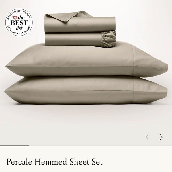 Boll & Branch Percale Hemmed Sheet Set - Oak - Queen