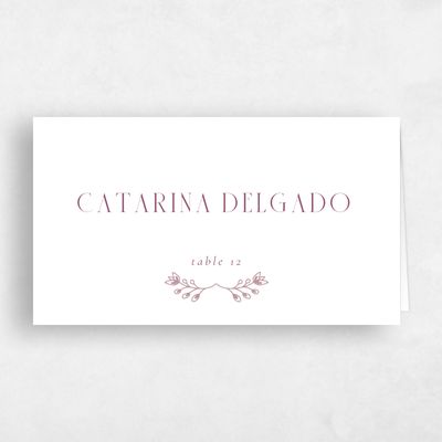 Dusty Rose, Pink Wedding Place Card - Calliope