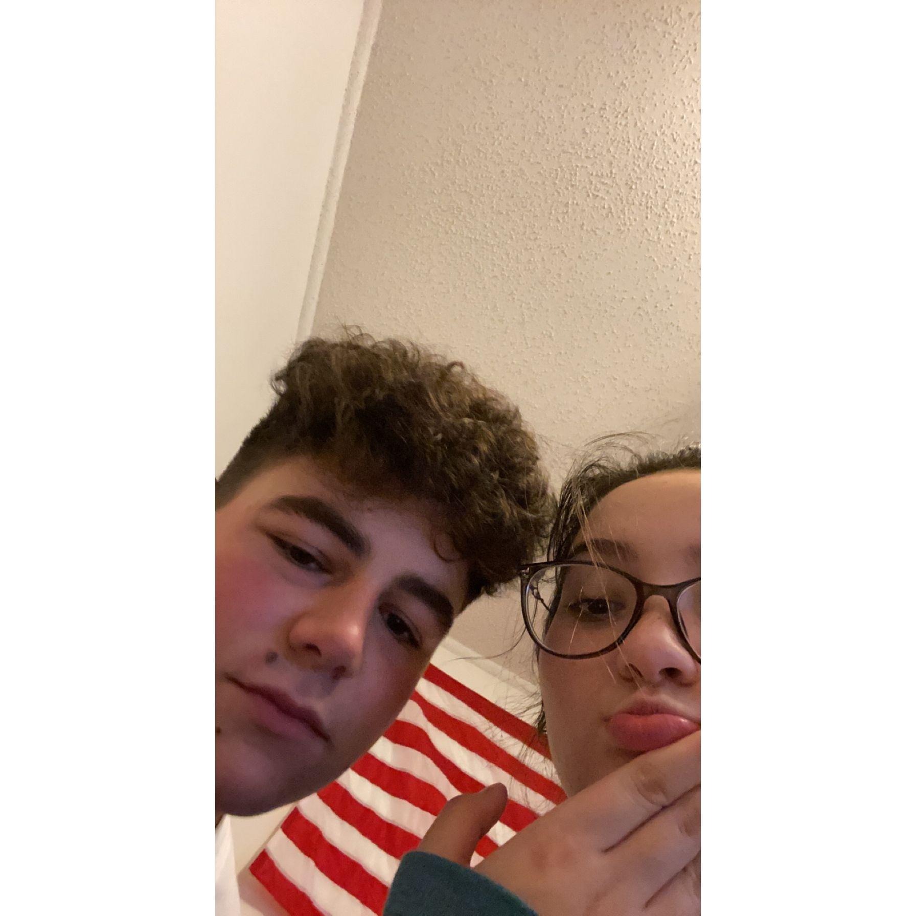 Our first ever picture together, yikes!