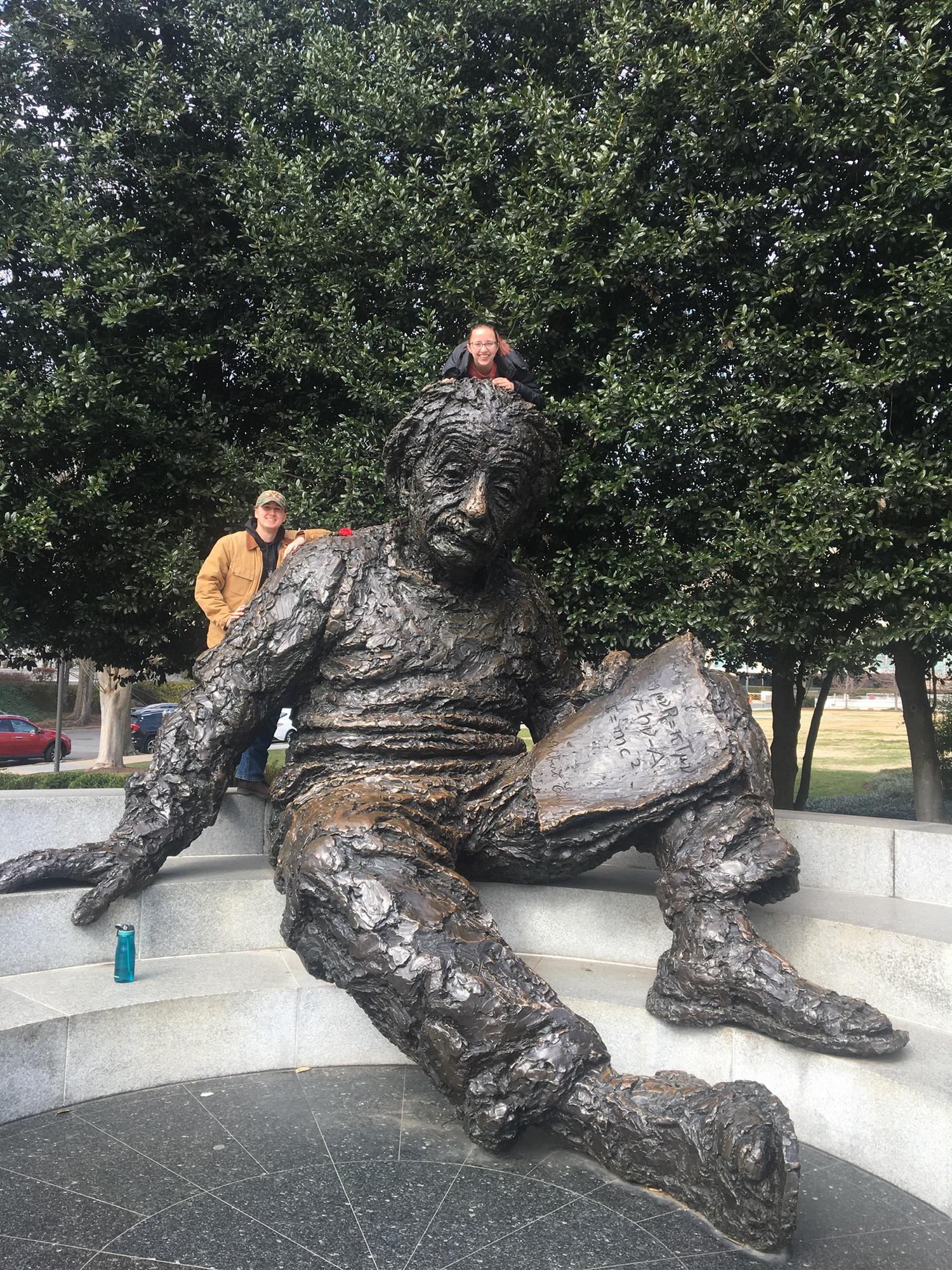 Trip to DC. Veronica said: “WE HAVE TO TAKE A PICTURE WITH EINSTEIN”, so we did.